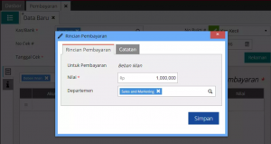 isikan nilai biaya