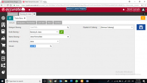 barang dengan type jasa pada accurate online
